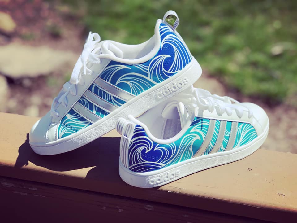 Custom Waves Adidas Sneakers